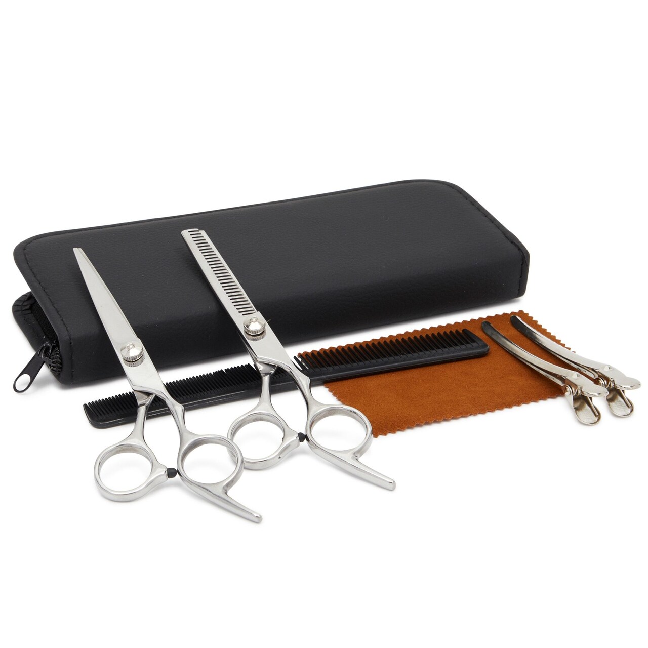 Hair Cutting Scissors with Stainless Steel Texturizing Thinning Shears (7 Pieces)